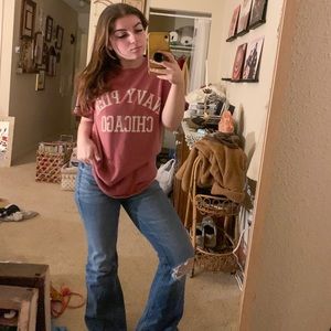 SOLD Pink Hand Dyed Oversized Tee From The Navy Pier in Chicago